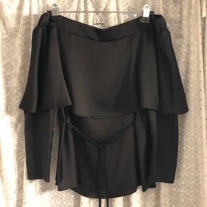 Off the Shoulder Satin Blouse